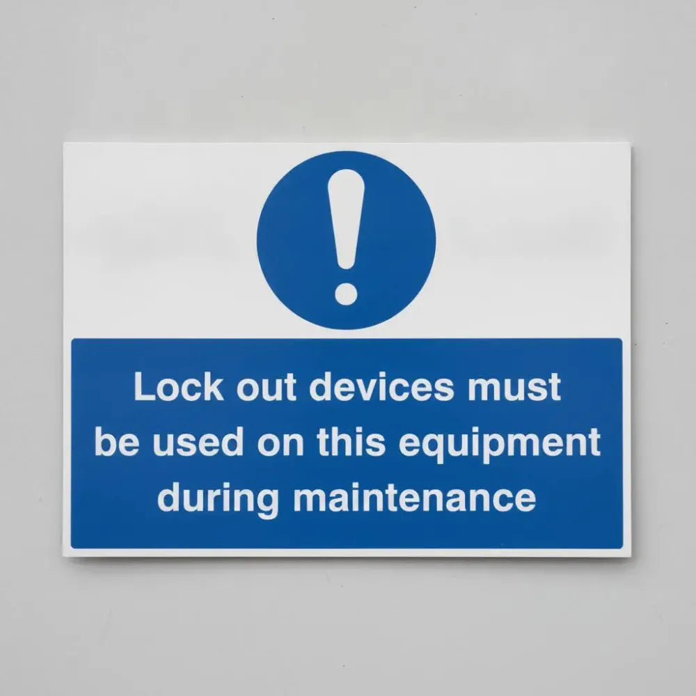 Lockout devices must be used on this equipment during maintenance