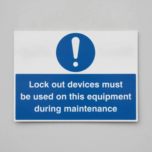 Lockout devices must be used on this equipment during maintenance