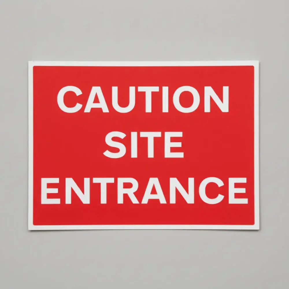 76431Q Caution site entrance Ultra Durable 2mm PET (600x450mm) Safety Sign