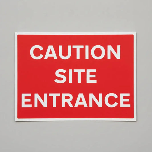 76431Q Caution site entrance Ultra Durable 2mm PET (600x450mm) Safety Sign