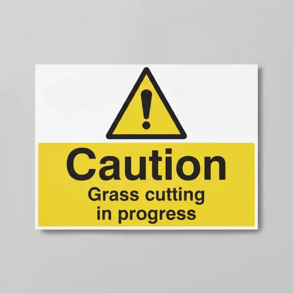 Caution grass cutting in progress