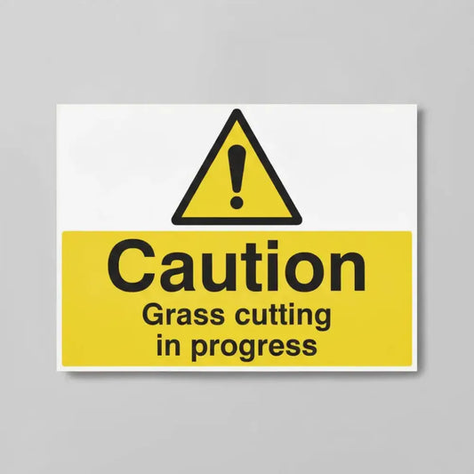 Caution grass cutting in progress