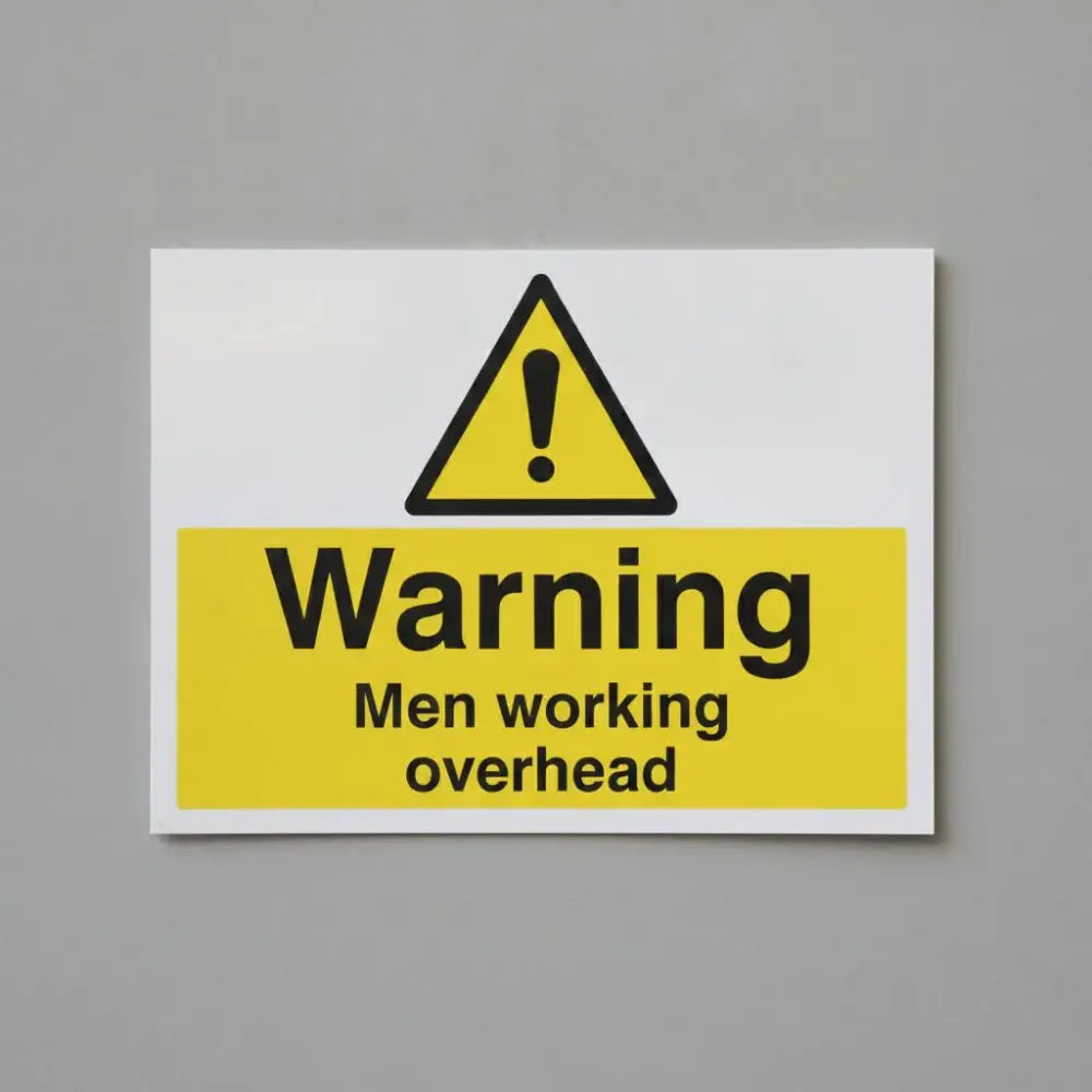 Warning men working overhead