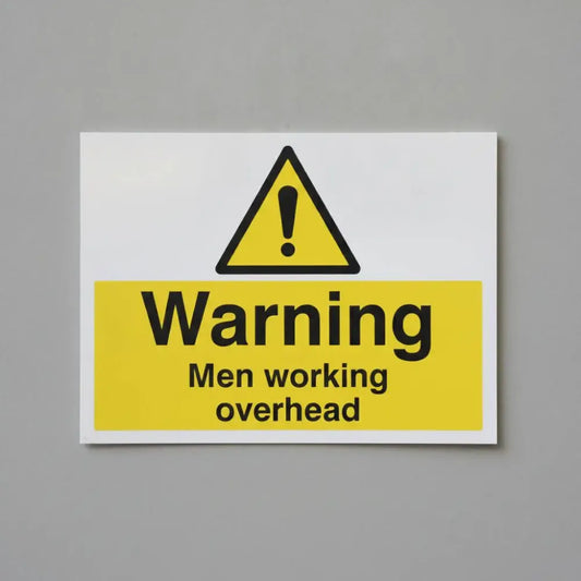 Warning men working overhead