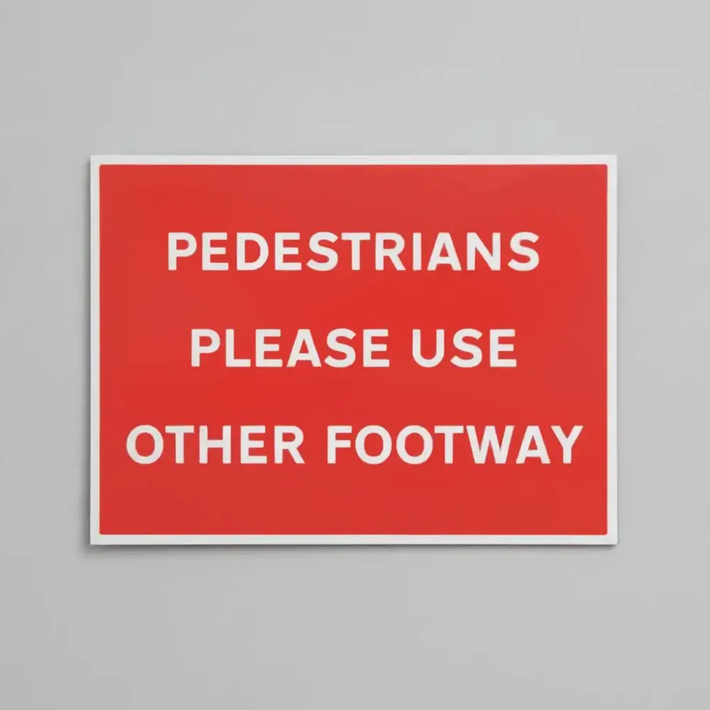 Pedestrians please use other footway