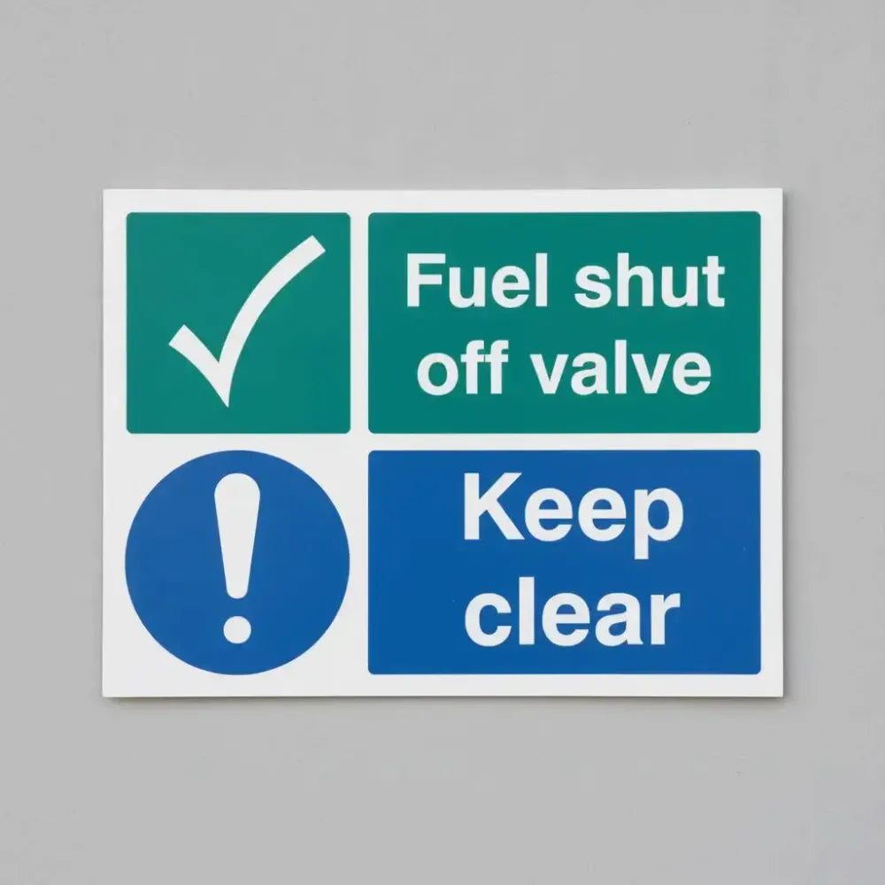 Fuel shut off valve Keep clear