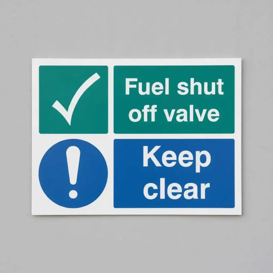 Fuel shut off valve Keep clear