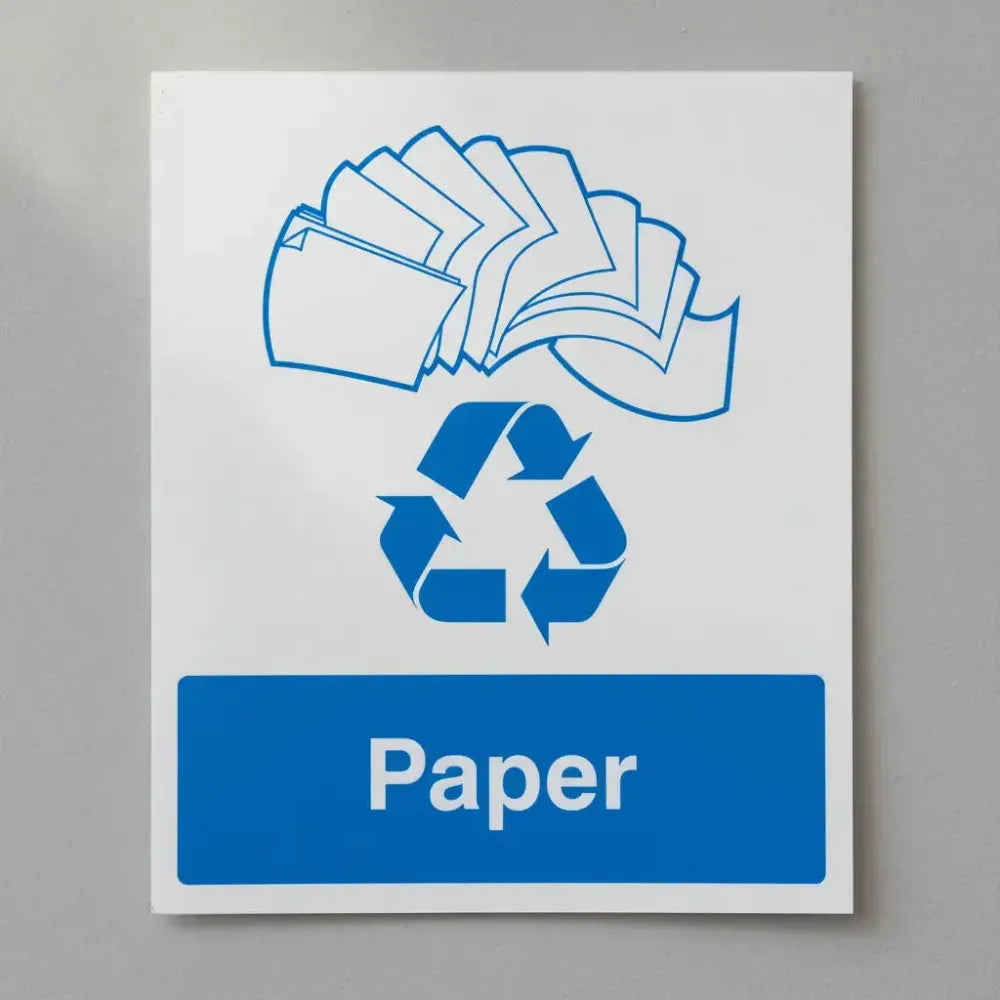 16617Y Paper recycling Rigid Plastic (200x300mm) Safety Sign