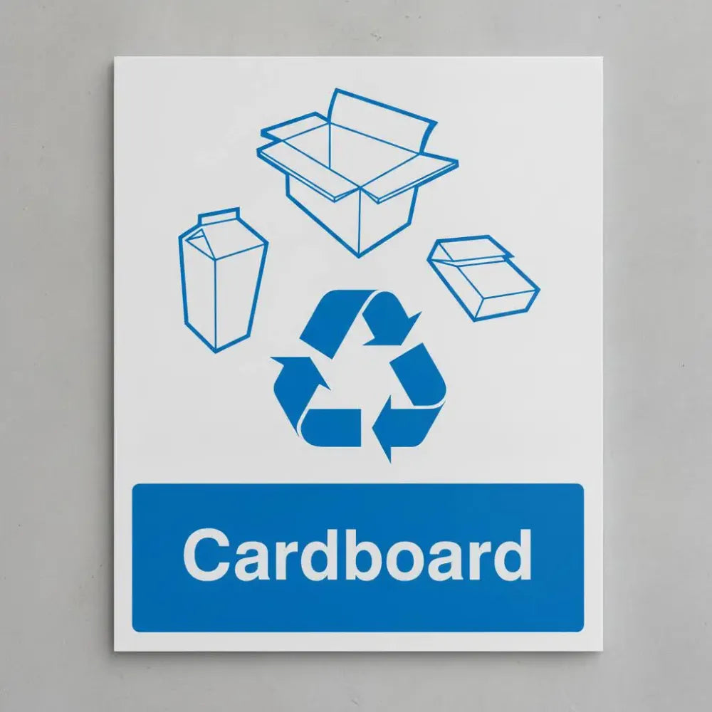 26619Y Cardboard recycling Self Adhesive Vinyl (200x300mm) Safety Sign