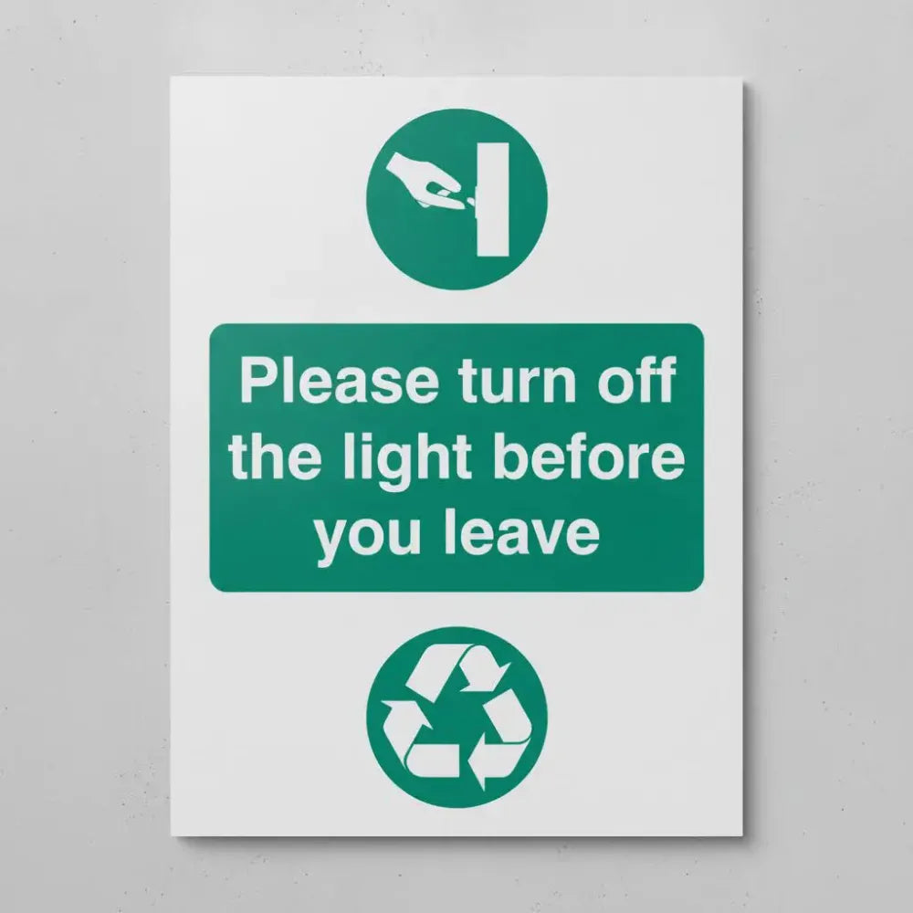Please turn off light before you leave