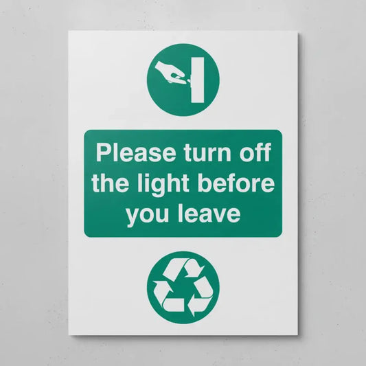 Please turn off light before you leave