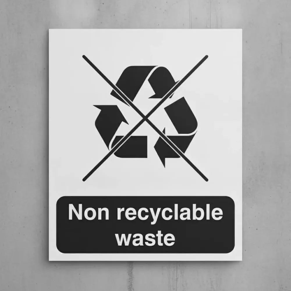 26624Y Non recyclable waste Self Adhesive Vinyl (200x300mm) Safety Sign