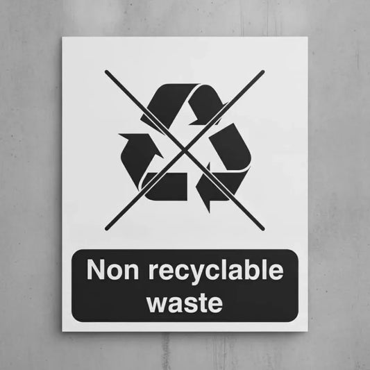 16624Y Non recyclable waste Rigid Plastic (200x300mm) Safety Sign