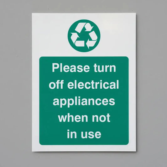Please turn off electrical appliances when not in use