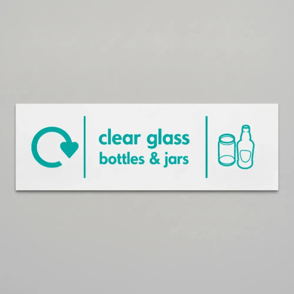 Clear glass bottles & jars - WRAP Recycling sign