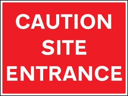 66431Q Caution site entrance Aluminium (600x450mm) Safety Sign