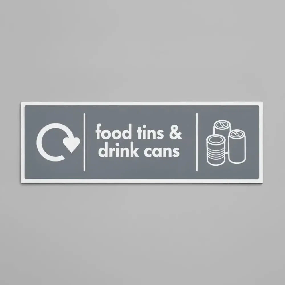 Food tins & drink cans - WRAP Recycling sign