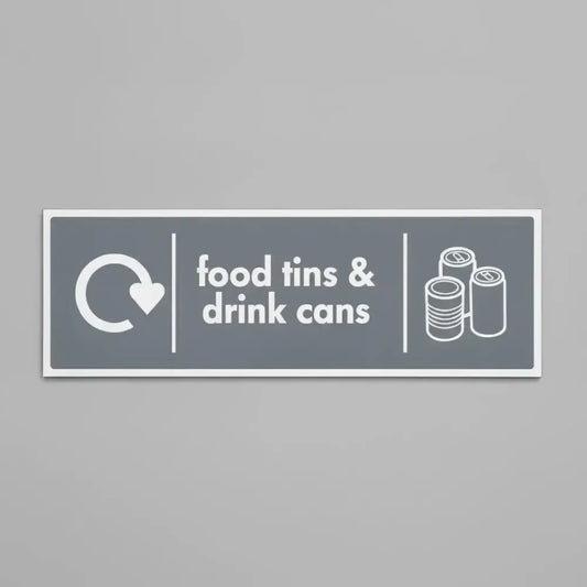 Food tins & drink cans - WRAP Recycling sign