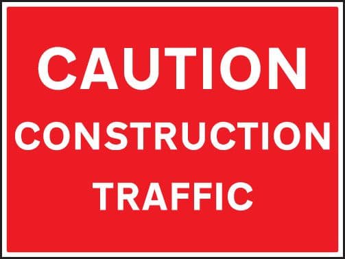 66470Q Caution construction traffic Aluminium (600x450mm) Safety Sign
