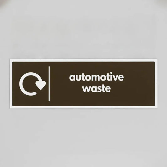 Automotive waste - WRAP Recycling sign