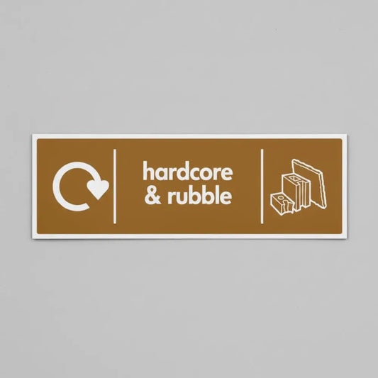 Hardcore & rubble - WRAP Recycling sign