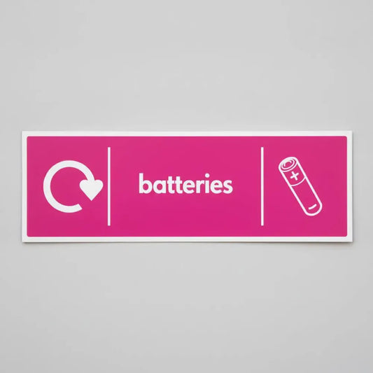 Batteries - WRAP Recycling sign