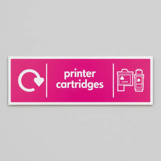 Printer cartridges - WRAP Recycling sign