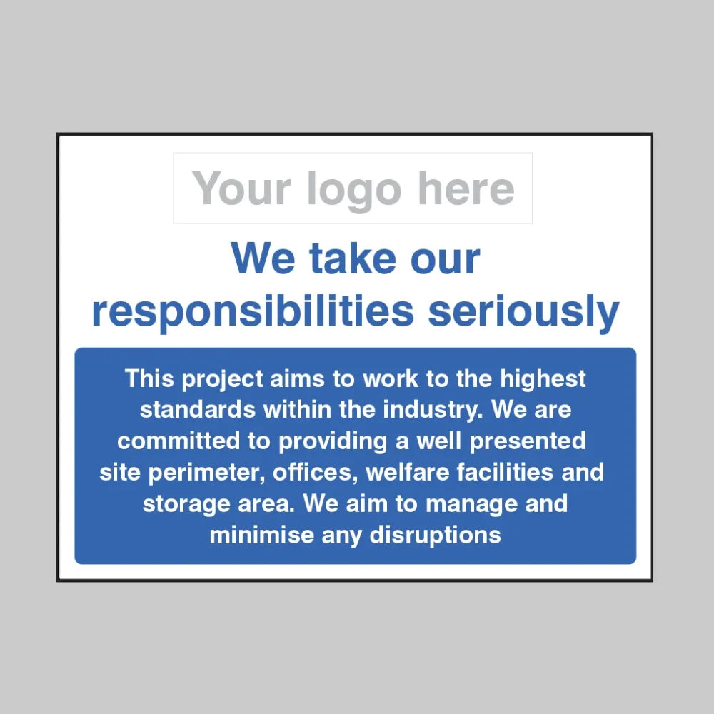 We take our responsibilities seriously   - well maintained site