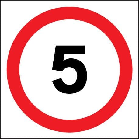 67501N 5 mph Aluminium (400x400mm) Safety Sign