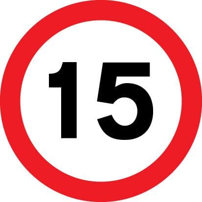 67503N 15 mph Aluminium (400x400mm) Safety Sign