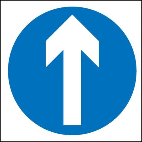 67549N Straight ahead only Aluminium (400x400mm) Safety Sign