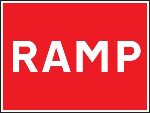 67569Q Ramp Aluminium (600x450mm) Safety Sign