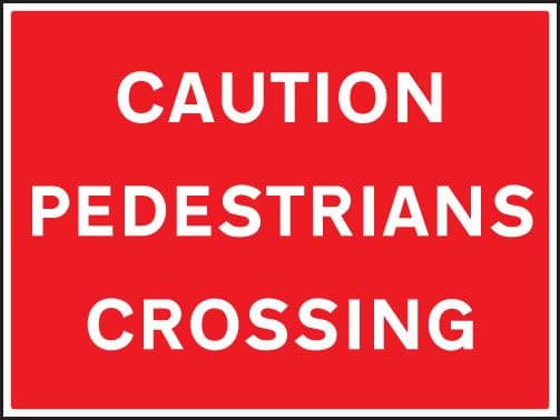 67608Q Caution pedestrians crossing Aluminium (600x450mm) Safety Sign