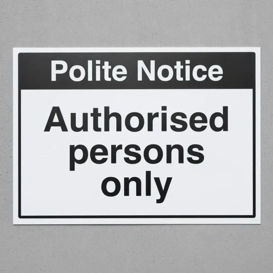Notice authorised persons only