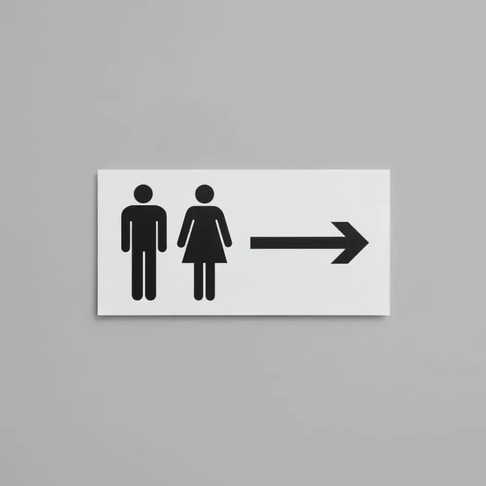 Man and ladies symbol with arrow right