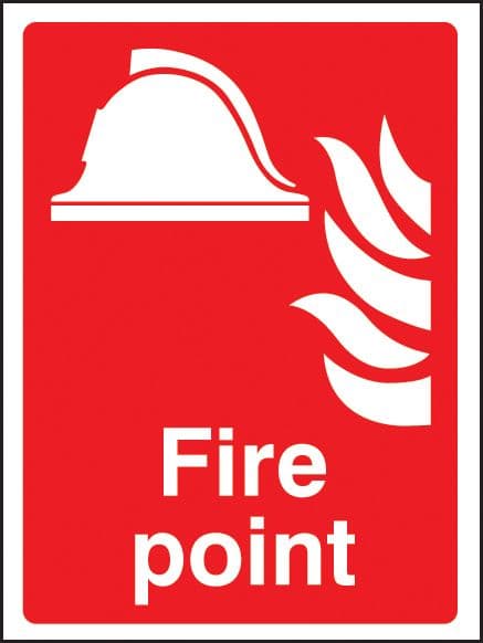 71014E Fire point Polycarbonate (200x150mm) Safety Sign