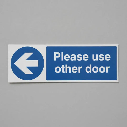 17124G Please use other door < Rigid Plastic (300x100mm) Safety Sign