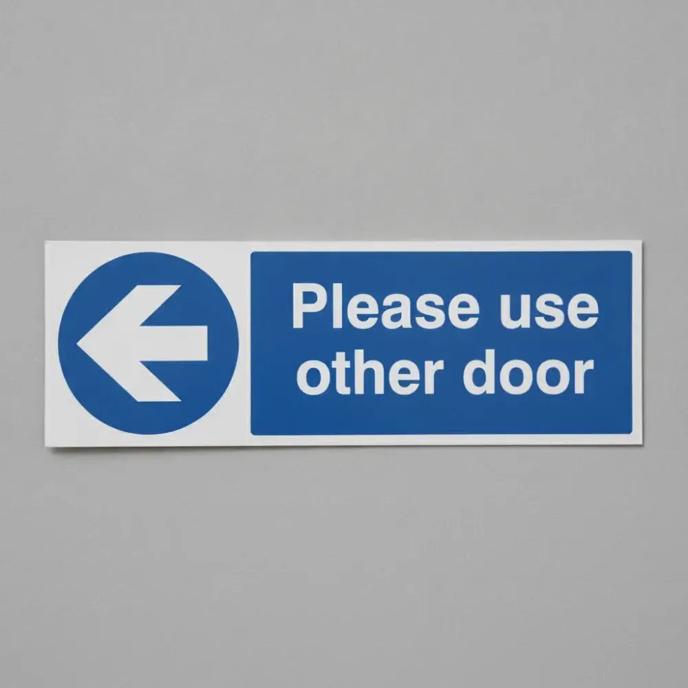 17124M Please use other door < Rigid Plastic (600x200mm) Safety Sign