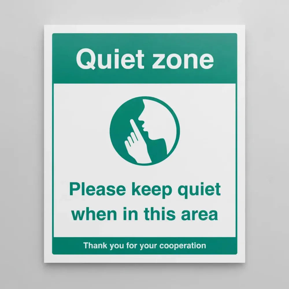27162Y Quiet zone Please keep quiet when in this area (self adhesive vinyl safety label) Self Adhesive Vinyl (200x300mm) Safety Sign
