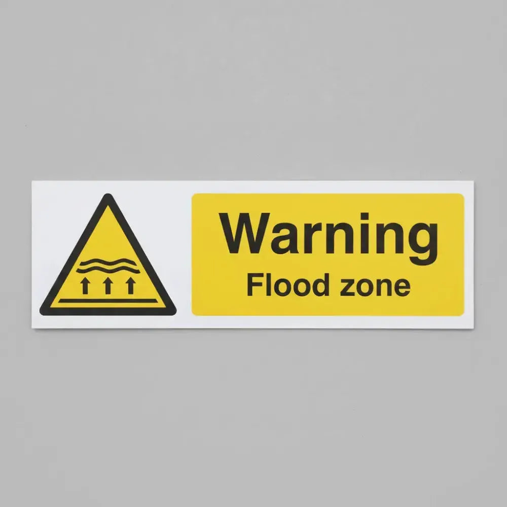 17193G Warning Flooding zone Rigid Plastic (300x100mm) Safety Sign