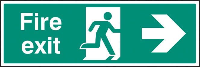72004G Fire exit right Polycarbonate (300x100mm) Safety Sign
