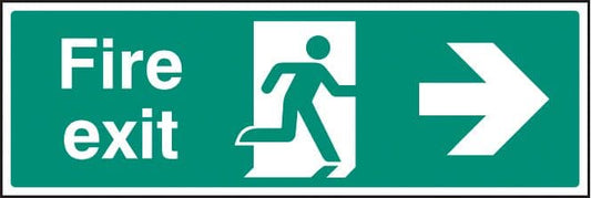 72004L Fire exit right Polycarbonate (450x150mm) Safety Sign
