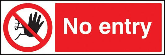 73213G No entry Polycarbonate (300x100mm) Safety Sign