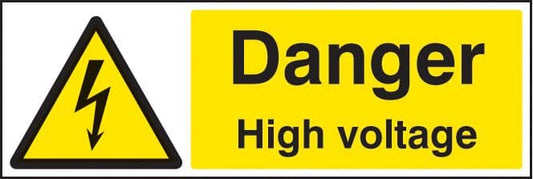 74009G Danger high voltage Polycarbonate (300x100mm) Safety Sign