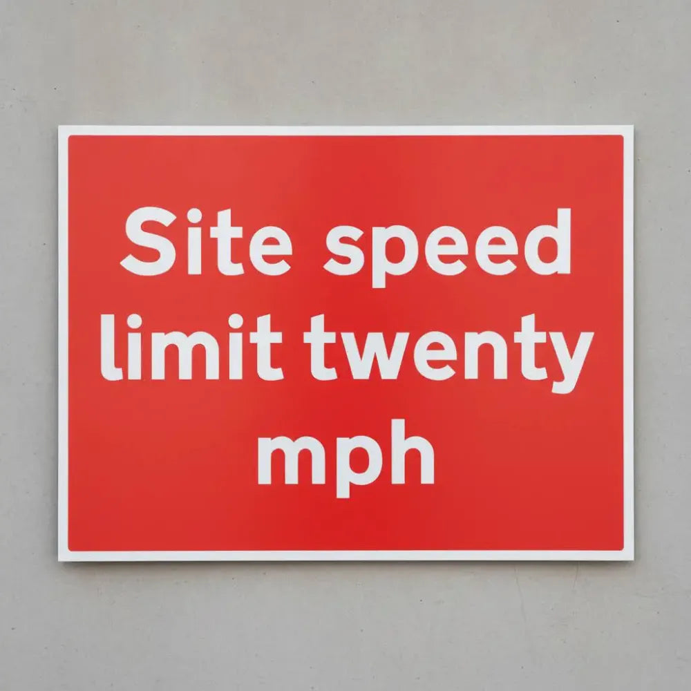 17479Q Site speed limit twenty mph Rigid Plastic (600x450mm) Safety Sign