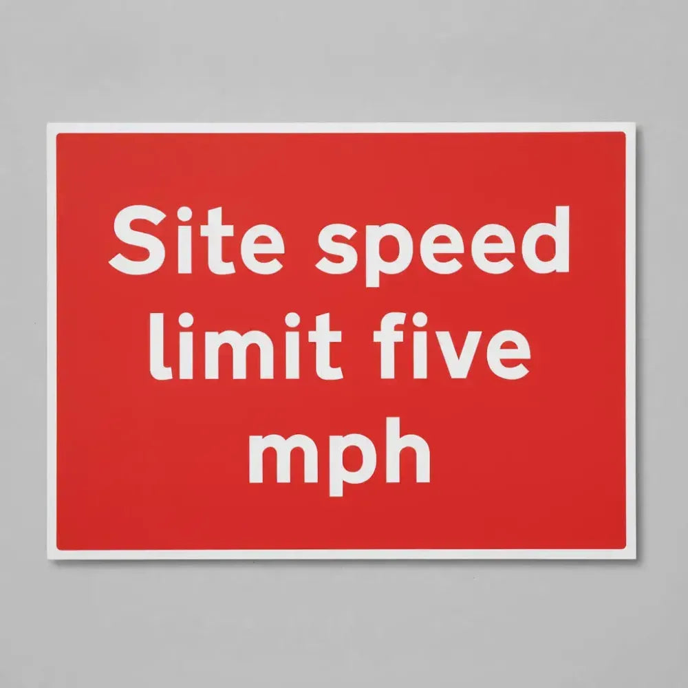 17495Q Site speed limit five mph Rigid Plastic (600x450mm) Safety Sign