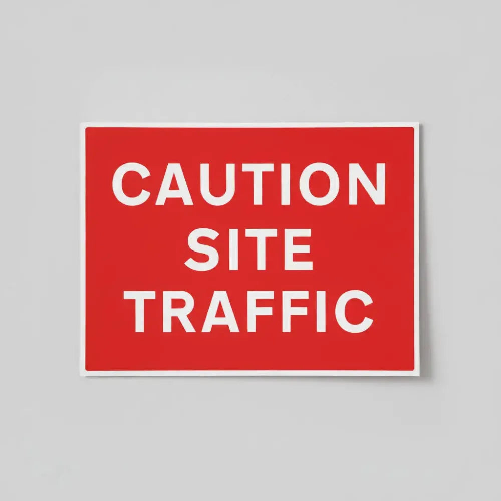 77525Q Caution site traffic Ultra Durable 2mm PET (600x450mm) Safety Sign