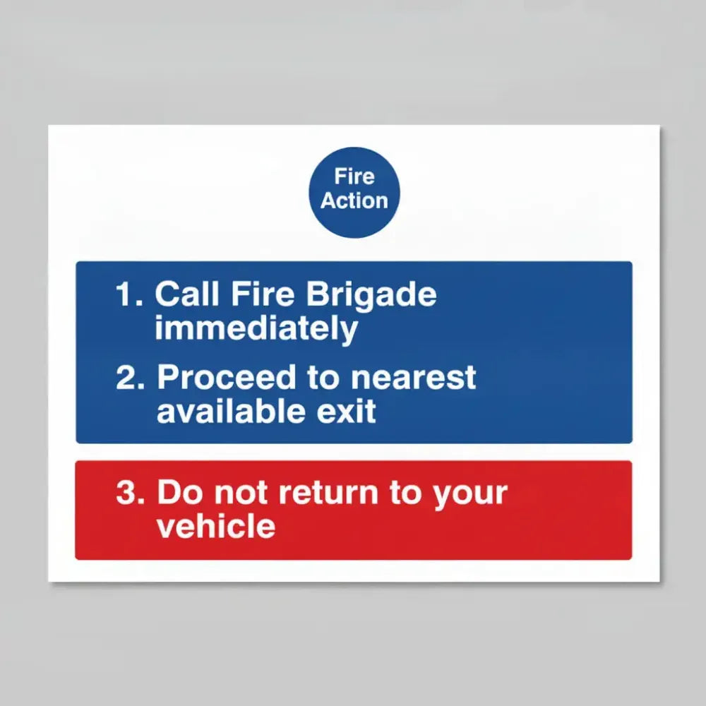 Fire action for car park