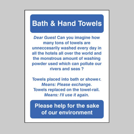 Bath & hand towels guest information