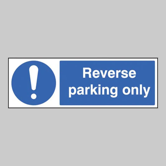 27683G Reverse parking only Self Adhesive Vinyl (300x100mm) Safety Sign